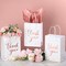12 Pcs Thank You Gift Bags with Tissue Paper Gold Polka Dots Thank You Bags with Handle Party Favor for Wedding Birthday Baby Shower Business Shopping(Rose Gold)